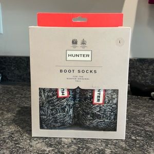 Hunter Tall Boot Cable Knit Socks size L